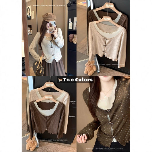 Blusa Corta Ajustada de Diseño Otoñal para Mujer - Image 5