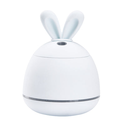 Cute pink rabbit desktop mini USB humidifier with a silver band, featuring a compact egg shape and bunny ears. - Image 13