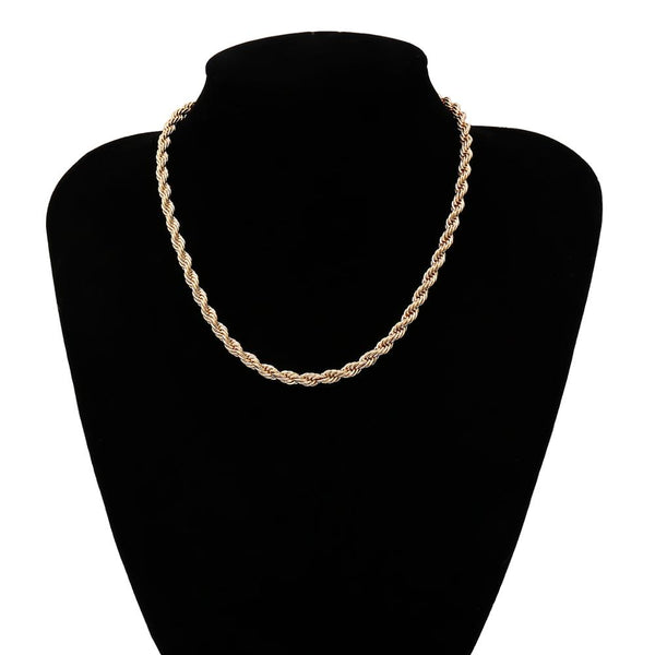 Collar de Cadena Retorcida Minimalista de Una Capa - Image 5