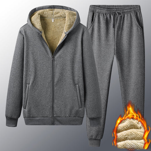 Conjunto de Sudadera Gruesa de Terciopelo para Hombre Talla Grande - Image 19