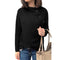 Blusa Clásica de Cuello Redondo con Botones y Mangas Largas