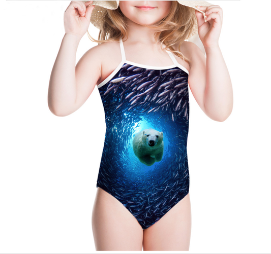 Traje de Baño Enterizo para Niñas con Estampados Divertidos - Image 2