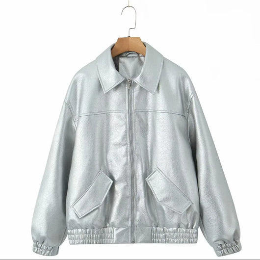 Abrigo de Cuero PU Americano para Mujer - Image 5