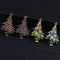 Broche Navideño Árbol Retro con Diamantes