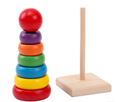 Torre Arcoíris Jenga de Madera Educativa para Niños