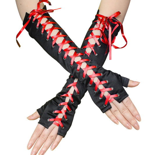 Guantes Punk de Satén Europeos y Americanos