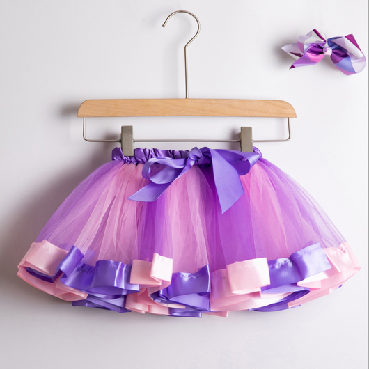 Falda de Malla Arcoíris para Niñas - Image 3