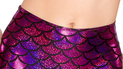 Shorts Holográficos con Patrón Escamas de Sirena en Dorado - Image 7
