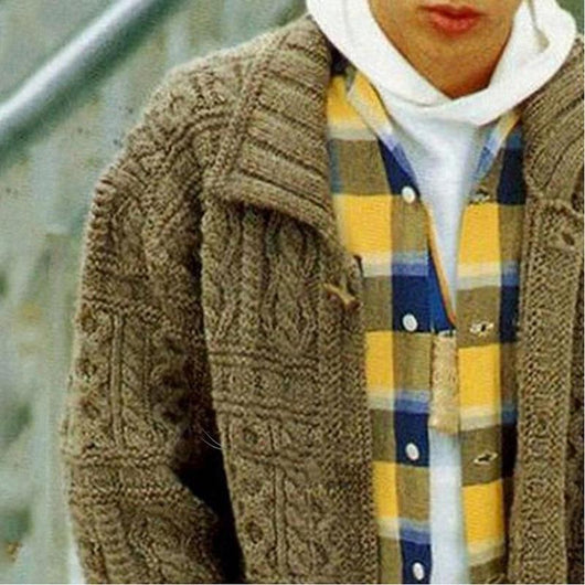 Suéter Chaqueta Tejida Cuello Solapa Ajustada Manga Larga - Image 3