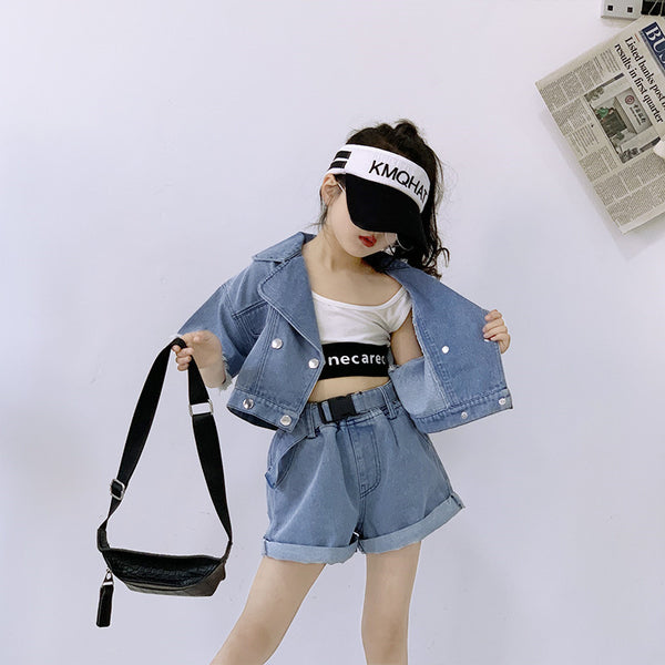 Chaqueta de Trabajo Infantil Estilo Coreano con Solapa Recta
