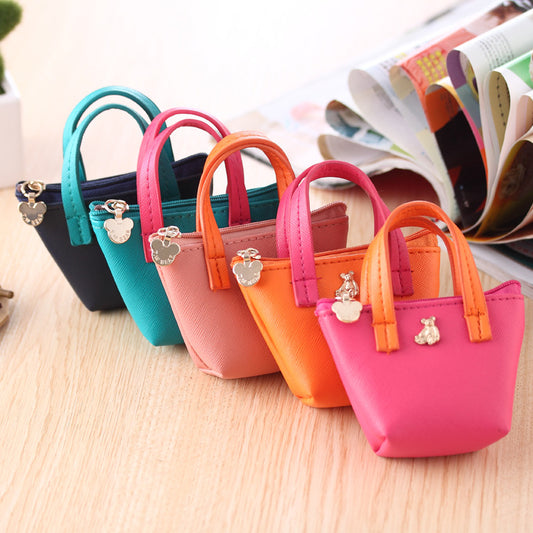 Billetera de Cuero Cero Coreana Colores Pastel - Bolso Minimalista Adorable