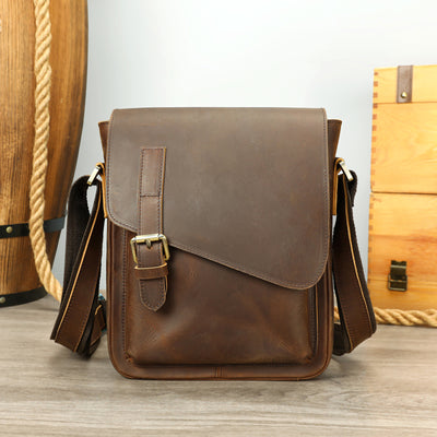 Bolsa Bandolera de Cuero Genuino para Hombre - Estilo Casual Messenger - Image 11