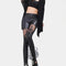 Pantalones de Cuero con Costura Anudada