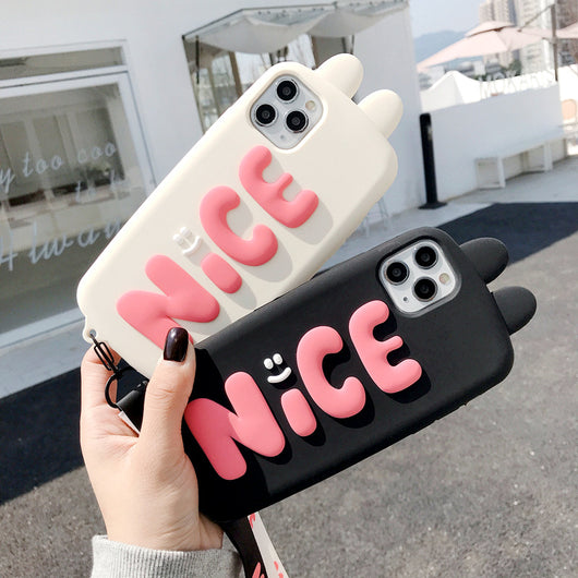 Funda Protectora de Silicona con Orejas de Conejo para Apple