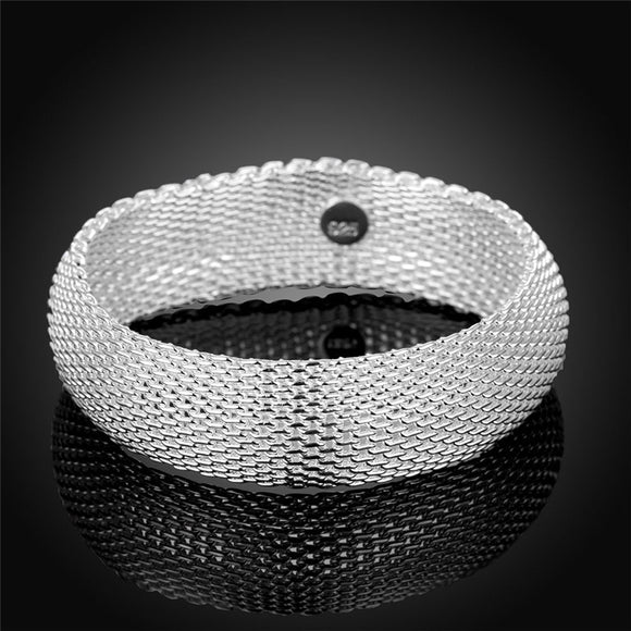 Pulsera de Malla Plateada para Mujer