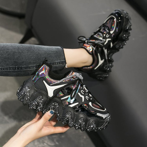 Zapatos Casuales de Cuero Patente para Mujer - Estilo Urbano Moderno