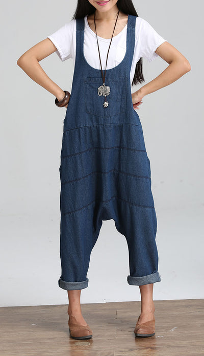 Mono Palazzo Vintage Denim con Tirantes y Bolsillos - Image 7