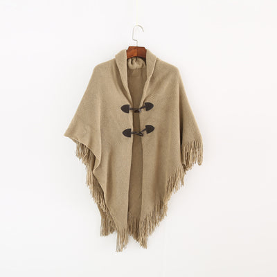 Poncho Kimono Tejido Suelto con Capucha - Cardigan Largo Versátil para Invierno - Image 8