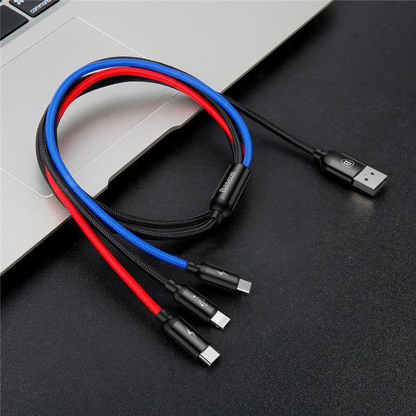 Cable de Carga Rápida Baseus 3 en 1 - Datos y Energía
