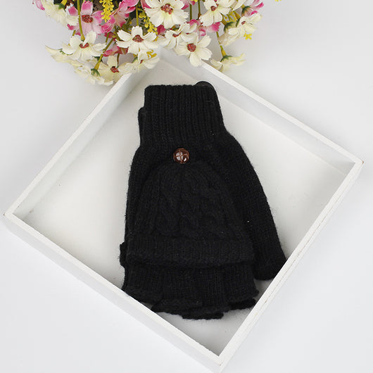 Guantes Tejidos Coreanos de Invierno - Cinco Dedos Semiabiertos para Estudiantes - Image 15