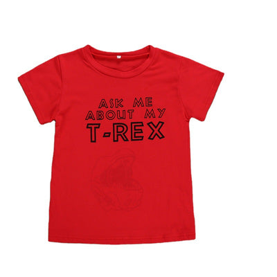 Playera de Algodón Infantil con Dinosaurio Cartoon Divertido y Máscara - Image 3