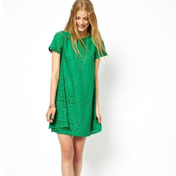 Vestido Largo de Verano Talla Grande con Encaje Caleidoscopio