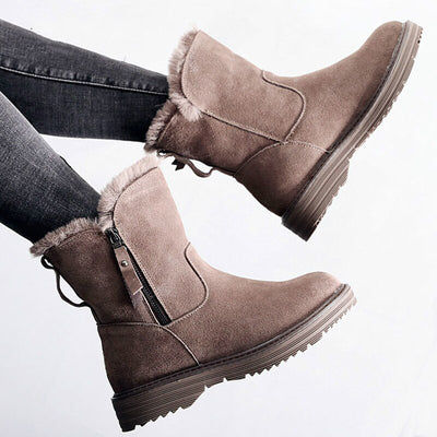 Botas de Nieve Tipo Tubo Medio en Terciopelo - Versátiles para Cualquier Estilo