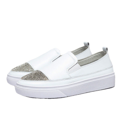 Zapatos Blancos Plataforma Slip-on de Cuero para Mujer - Versátiles y Cómodos - Image 3