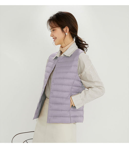 Chaleco Acolchado Ligero para Mujer - Cuello Redondo Cálido y Versátil - Image 42