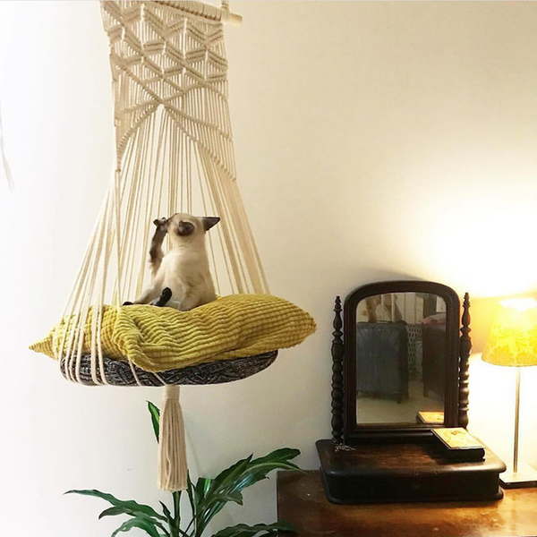 Columpio Macramé Artesanal para Mascotas - Disponible en Cuatro Estaciones