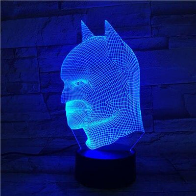 Lámpara Nocturna 3D LED con Efecto Estéreo Cabeza de Bate