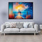 Cuadro Óleo Artesanal Paisaje Marino Faro Abstracto - Decoración Lienzo sin Enmarcar