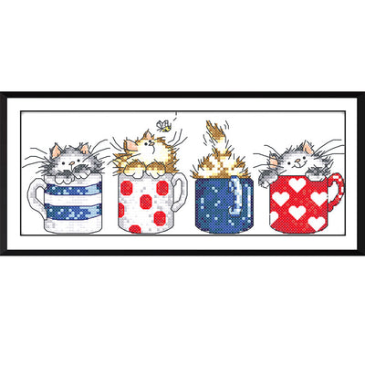 Punto de Cruz Gatito en Taza - Diseño Adorable Bordado - Image 14