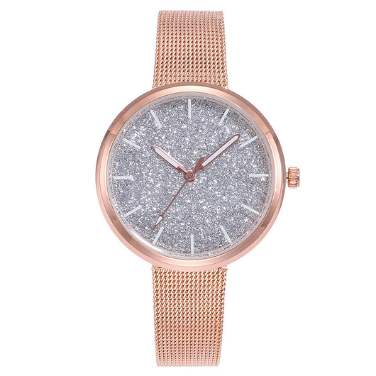 Reloj Romántico Cielo Estrellado para Mujer - Acero Dorado Rosa con Cristales - Image 16