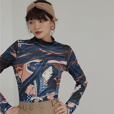 Remera con Estampa de Óleo Artístico - Image 7