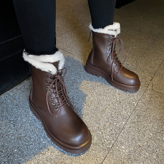 Botas Cálidas para Mujer en Cuero Genuino con Cierre - Image 4