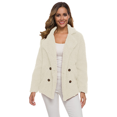 Abrigo de Mujer Otoño Invierno con Solapas de Felpa y Bolsillos - Image 21