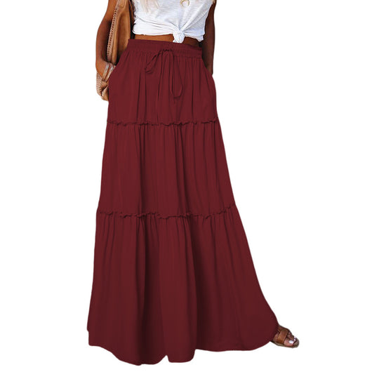 Vestido Maxi Plisado de Cintura Alta Elástica para Mujer - Image 21