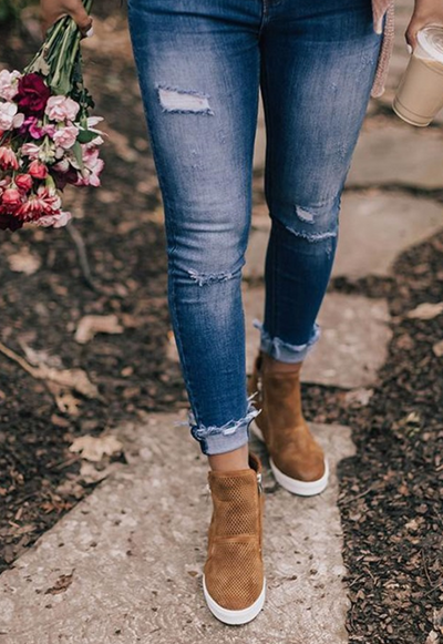Zapatos Casuales para Mujer con Punta Redonda y Diseño Calado - Image 3