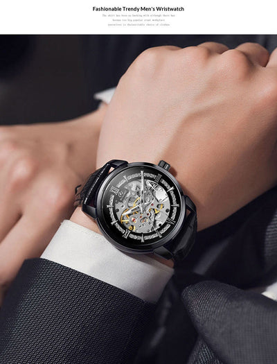 Reloj Mecánico Hombre Estilo Europeo Diseño Calado Elegante - Image 24