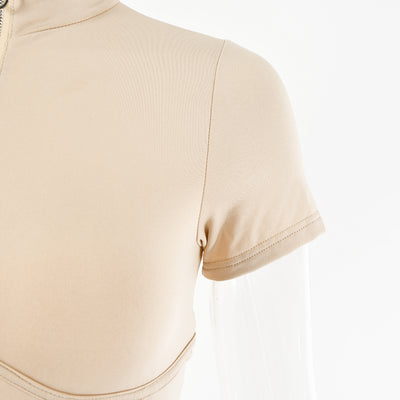 Jumpsuit Corto Femenino con Escote Redondo y Cierre - Image 8