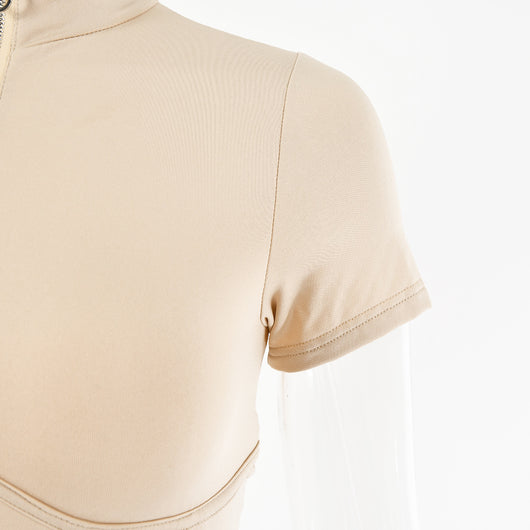 Jumpsuit Corto Femenino con Escote Redondo y Cierre - Image 8