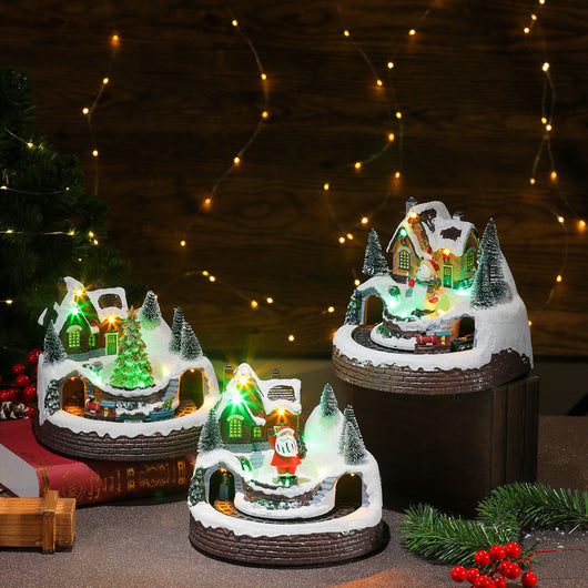 Adorno Musical Navideño Giratorio con Luz Luminosa en Resina - Image 32