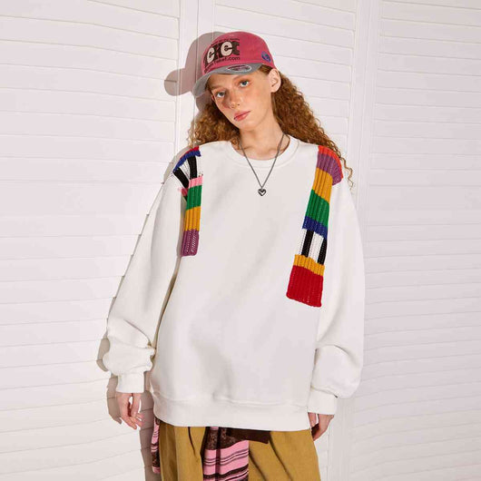 Suéter de Lana Patchwork Arcoíris Diseño Exclusivo para Mujer - Image 3