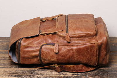 Mochila Retro de Cuero Genuino para Hombre - Image 16