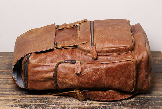 Mochila Retro de Cuero Genuino para Hombre - Image 16