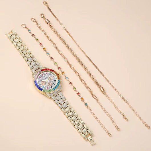 Reloj de Pulsera para Mujer con Calendario y Diamantes en Acero Inoxidable - Image 2