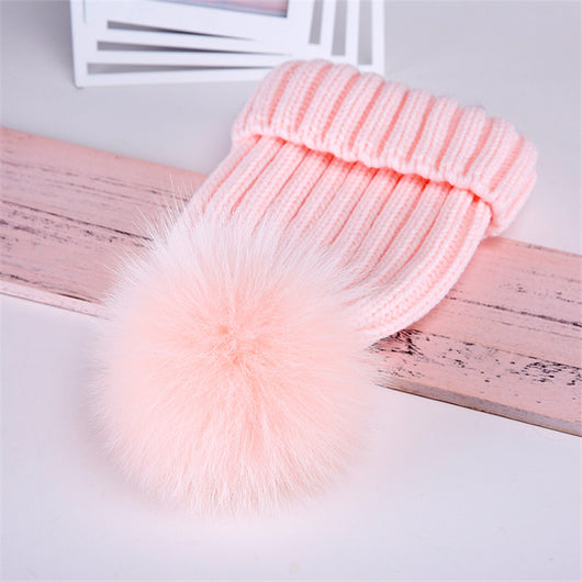Gorro de Lana con Pompón de Piel Real de Mapache y Zorro - Image 26