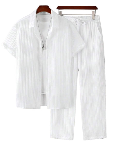 Conjunto de Pantalón y Camisa Suelta Casual para Hombre Talla Grande - Image 12