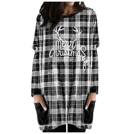 Playera Manga Larga Cuadros Otoñales Navideños - Image 11
